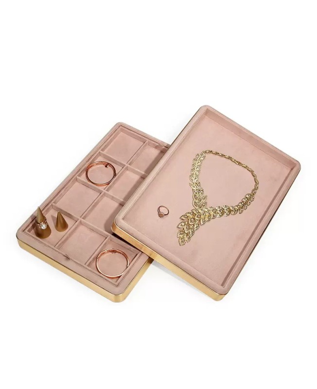 New Pink Velvet Jewelry Earrings Display Tray For Sale