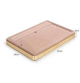 New Gold Trim Pink Velvet Jewelry Presentation Tray For Sale