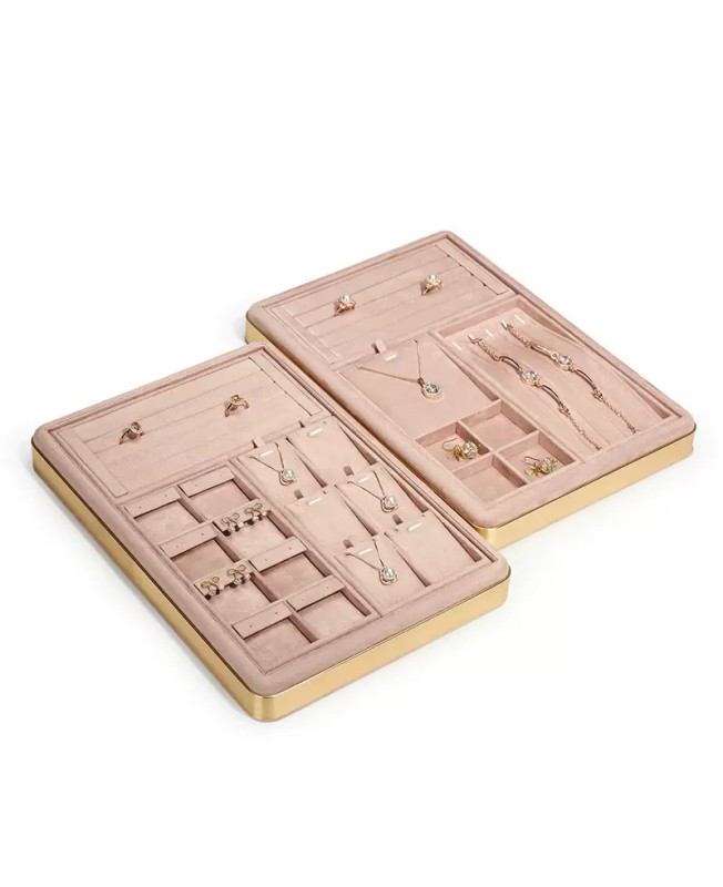 New Pink Velvet Jewelry Earrings Display Tray For Sale