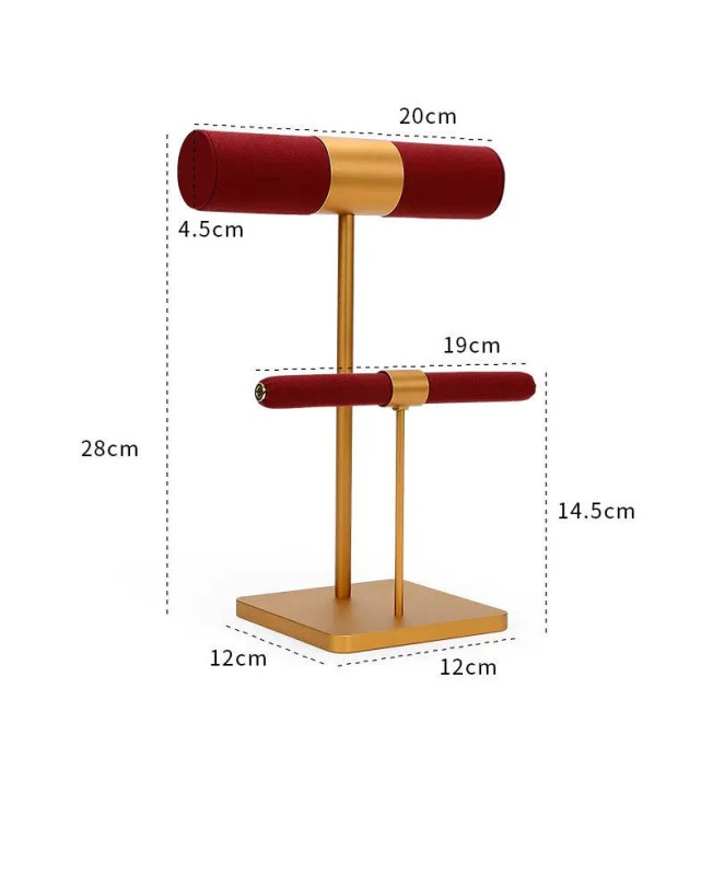 Luxury Gold Metal Velvet Bangle and Ring Display Stand Luxury Gold Metal Velvet Bangle and Ring Display Stand