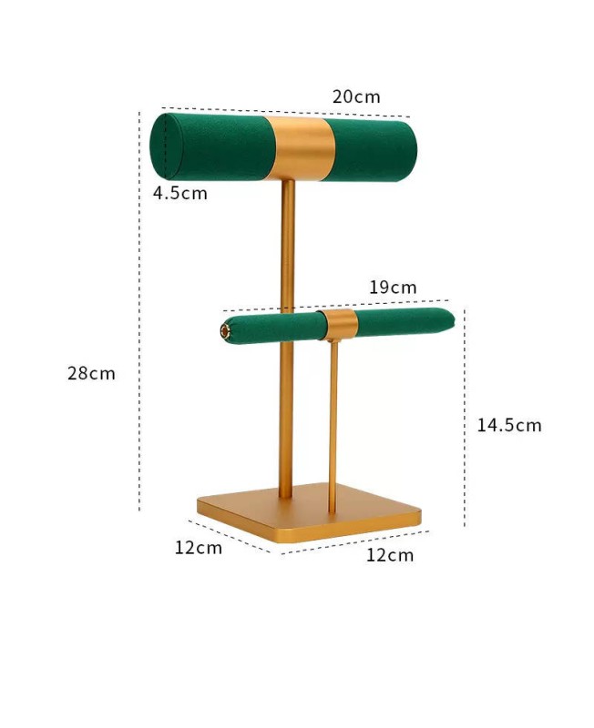 Luxury Gold Metal Velvet Bangle and Ring Display Stand Luxury Gold Metal Velvet Bangle and Ring Display Stand