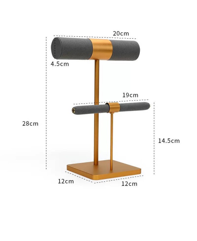 Luxury Gold Metal Velvet Bangle and Ring Display Stand Luxury Gold Metal Velvet Bangle and Ring Display Stand