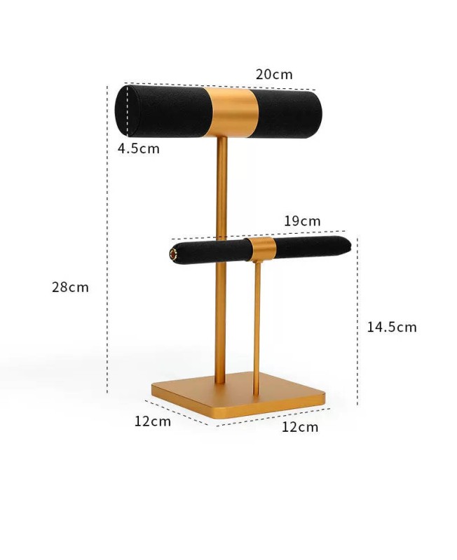 Luxury Gold Metal Velvet Bangle and Ring Display Stand Luxury Gold Metal Velvet Bangle and Ring Display Stand