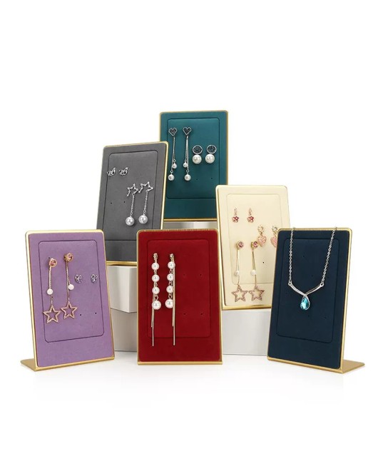 New Gold Metal Velvet Earring Display Holder Stand For Sale