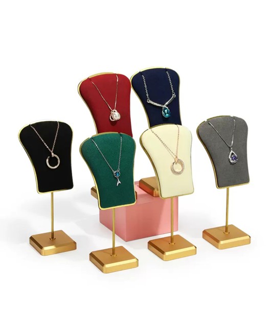 New Velvet Gold Necklace Display Holder Stand For Sale