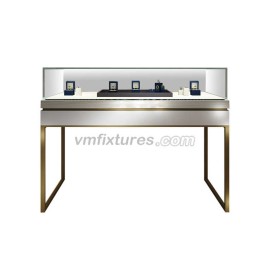 Portable Glass Wooden Floor Standing Jewellery Display Cabinet