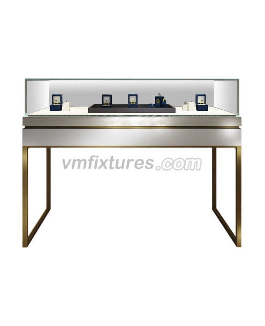 Portable Glass Wooden Floor Standing Jewellery Display Cabinet