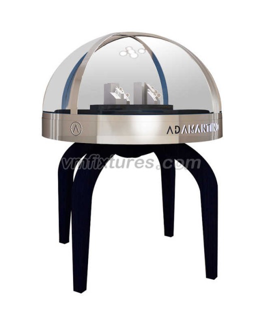 Commercial Luxury Creative Design Free Standing Round Jewelry Display Case