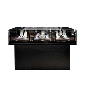 Commercial Custom Luxury Black Jewelry Display Showcase