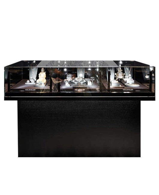 Commercial Custom Luxury Black Jewelry Display Showcase