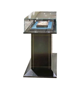 High End Custom Design Retail Watch Showcase Glass Black Pedestal Jewelry Display Showcase 