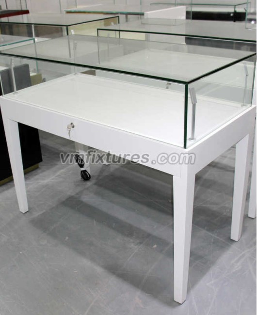 Розничная белая изготовленная на заказ таблица дисплея витрины дисплея украшений для ювелирного магазина