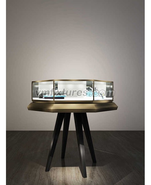Luxury Glass Table Top Jewelry Display Showcase