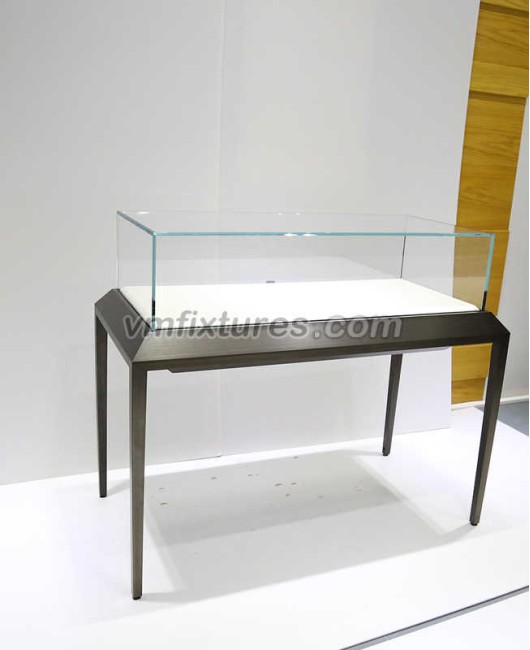 Design de balcão de exibição de joalheria de vidro de madeira personalizado