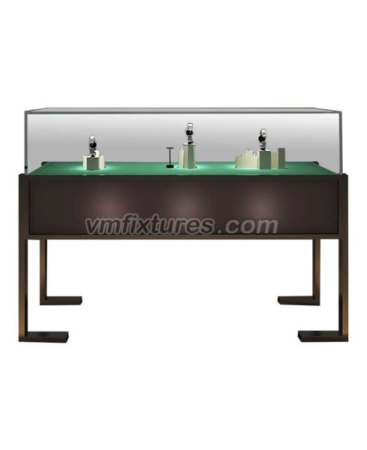 Designer Portable Glass Wooden Jewellery Display Showcase Großhandel