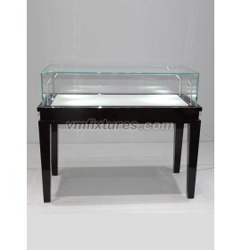 ポータブルガラス木製ジュエリーディスプレイテーブルケース
