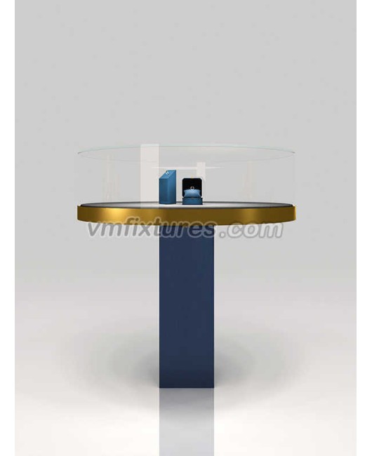 Commercial Luxury Free Standing Round Jewelry Display Showcase 