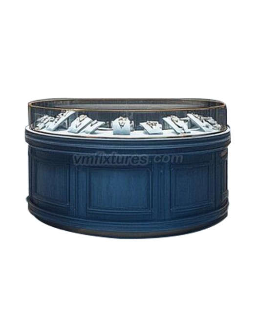 Tủ trưng bày trang sức tùy chỉnh màu xanh navy hiện đại