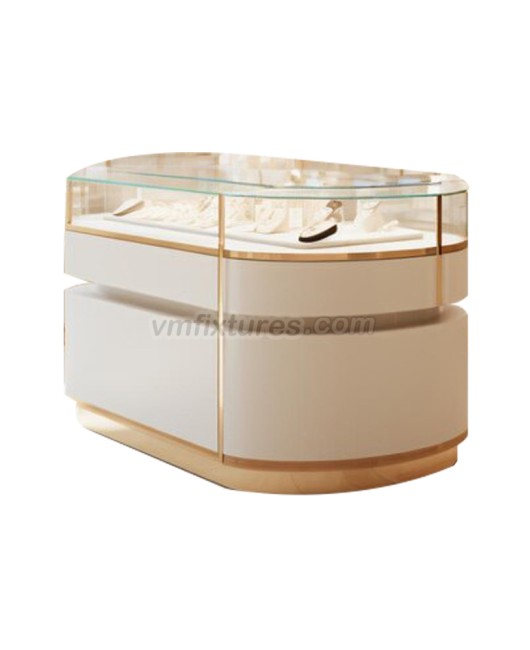 Modern Luxury Wooden Glass Jewelry Display Case with Lock
