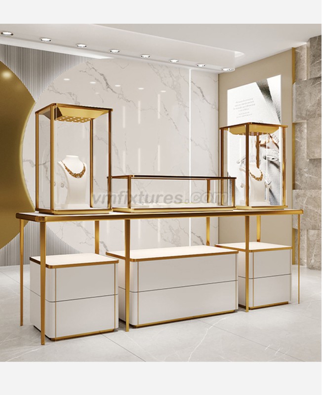Luxury Modern Wooden Jewellery Display Counter Showcase