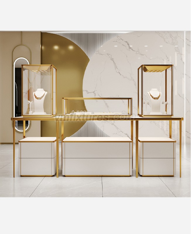 Luxury Modern Wooden Jewellery Display Counter Showcase
