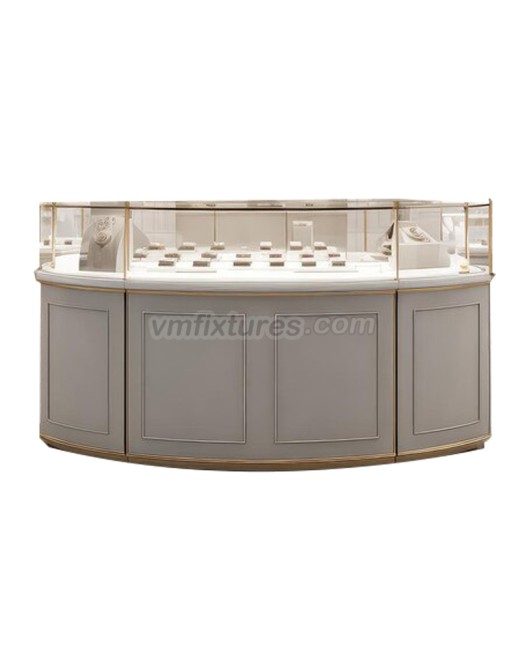 Contor de vitrină de bijuterii albe moderne de lux