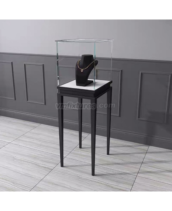 Custom Black Glass Jewelry Store Display Case