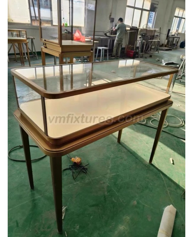 Custom Modern Glass Jewelry Display Showcases