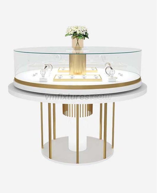 Luxury Custom Round Jewelry Shop Display Case