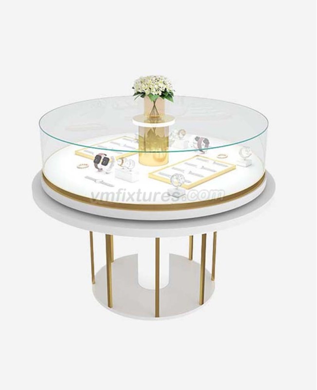 Luxury Custom Round Jewelry Shop Display Case