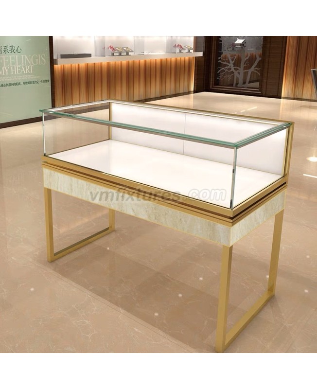 Custom Modern Glass Display Case For Jewelry Store