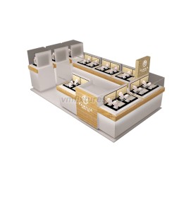 Luxury Wooden Glass Jewelry Mall Kiosk