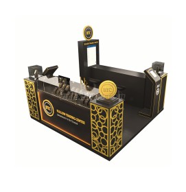 Retail Wooden Black and Gold Jewelry Kiosk