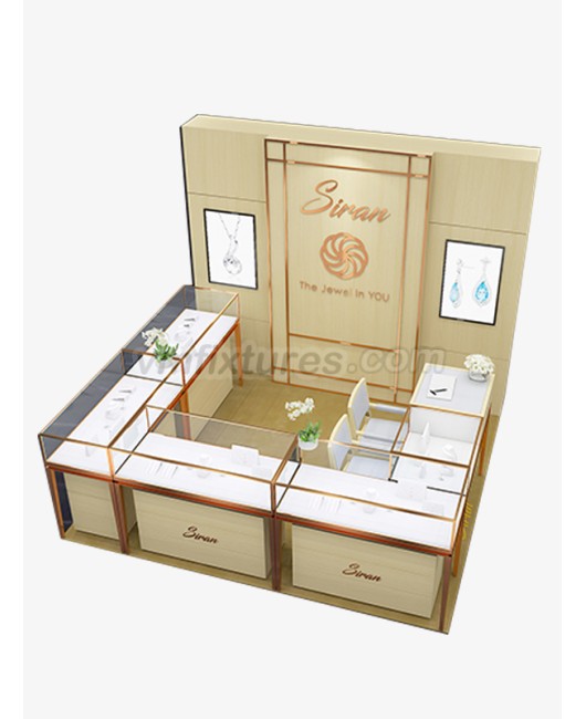 Yeni Modern Ahşap Mücevher Alışveriş Merkezi Kiosku