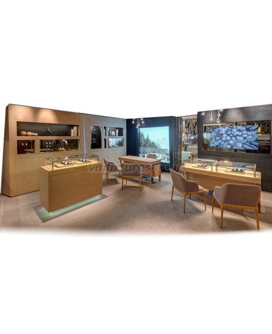 Creative Design Wooden Watch Shop Display Showcase