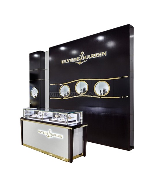 Modern Wooden Watch Store Display Showcase