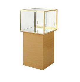 High End Modern Professional Museum Pedestal Wooden Glass Display Showcase