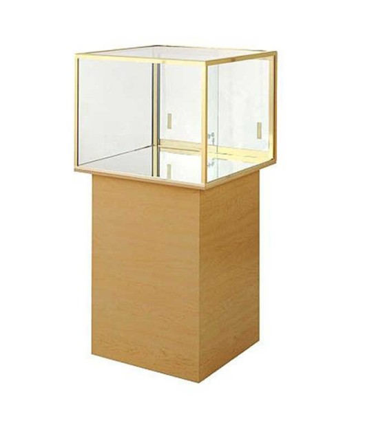 High End Modern Professional Museum Pedestal Wooden Glass Display Showcase