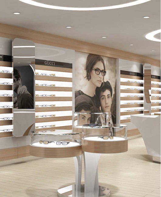 Creative Modern Custom Optical Shop Counter Design New Optical Showroom Interior Design