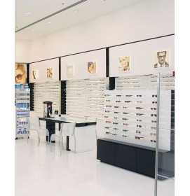 Creative Modern Latest New Retail Optical Shop Design Wooden Optical Showcase Display