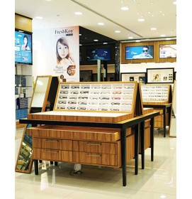 Custom Creative Optical Shop Design Wooden Sunglasses Display Stand