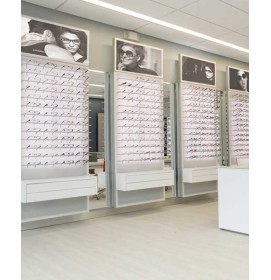 Custom Glasses Showcase Wooden Interior Design For Small Optical Shop