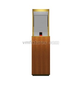 Cabinet portatif de vitrine d'affichage de magasin de bijoux au détail en verre en bois de luxe à extrémité élevé