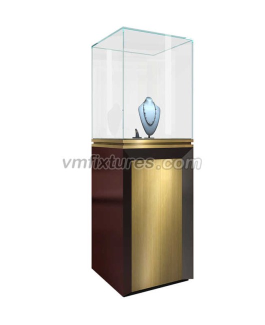 Vitrines de exibição de joias de vidro iluminadas com design comercial personalizado para varejo moderno