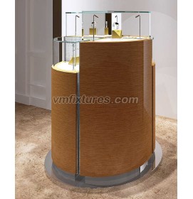 Custom Wooden Round Jewelry Pedestal Showcase Design