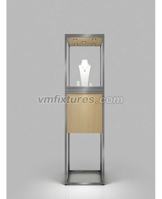 Креативни дизајн Луксузне модерне малопродајне стаклене преносиве витрине за накит