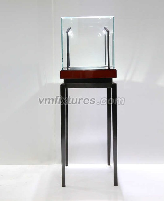 Vitrine de exibição de joalheria portátil de vidro de madeira de luxo de alta qualidade
