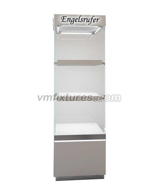 Custom Portable Retail Freestanding Locking Retail Glass Jewelry Store Display Cases