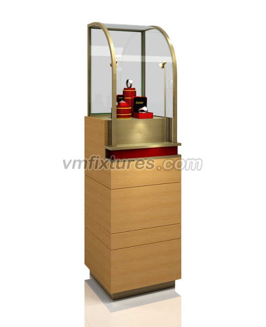 Portable Custom Design Freestanding Retail Glass Jewelry Display Cabinet For Sale