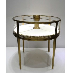 Commercial Custom Design Modern Retail Round Wooden  Jewelry Display Case